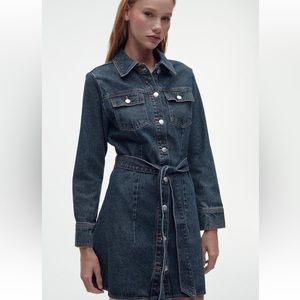 Zara Denim Mini Dress - Dark Blue